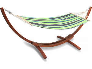 Hamaca de madera con lona de algodón "Dallas" - 3 m - Verde mixto