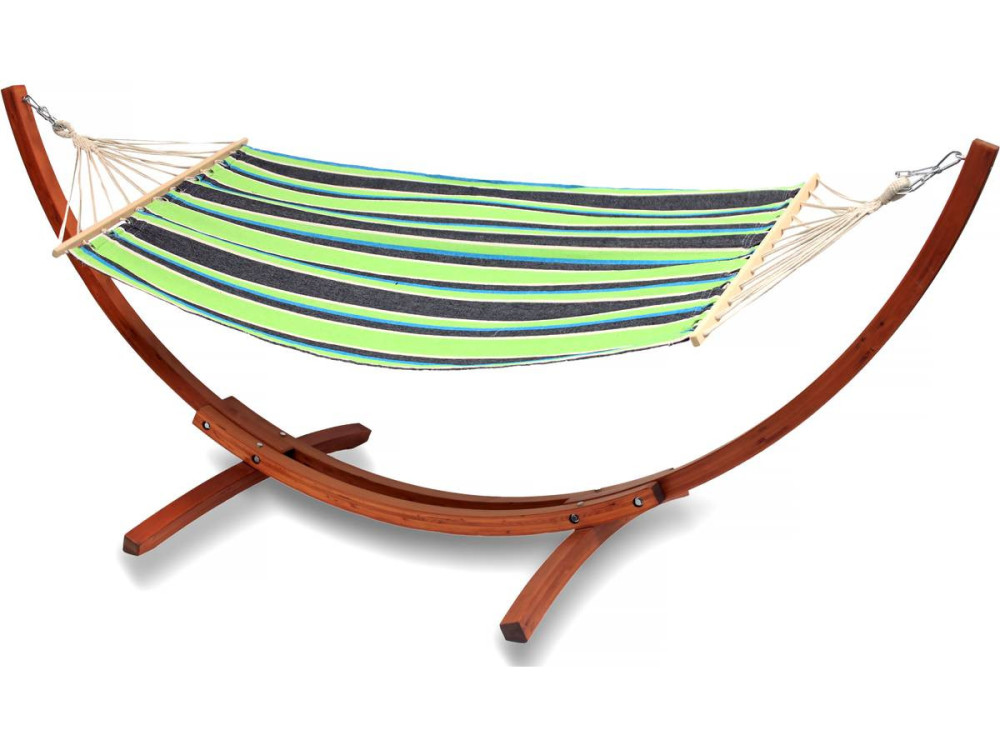 Hamaca de madera con lona de algodón "Dallas" - 3 m - Verde mixto
