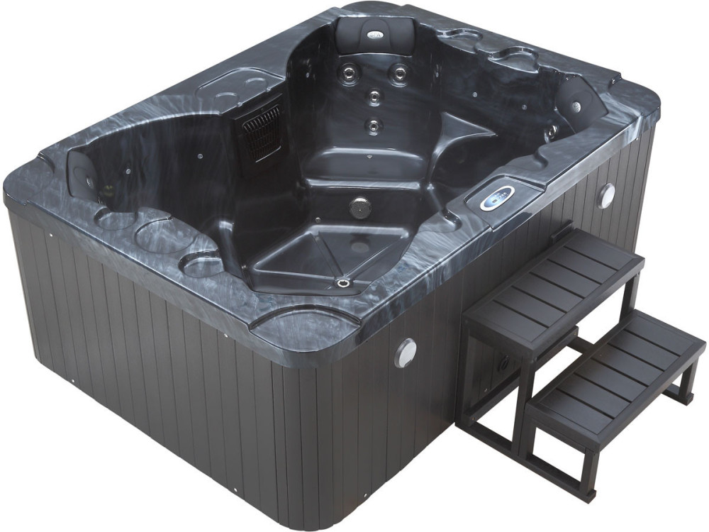 Spa LED "Haïti" 4 plazas - 210 x 152 x 78 cm - Gris