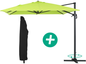 Parasol Lateral de jardín Alu “Sun 4” – Rectangular – 3 x 4 m – Verde + funda protectora