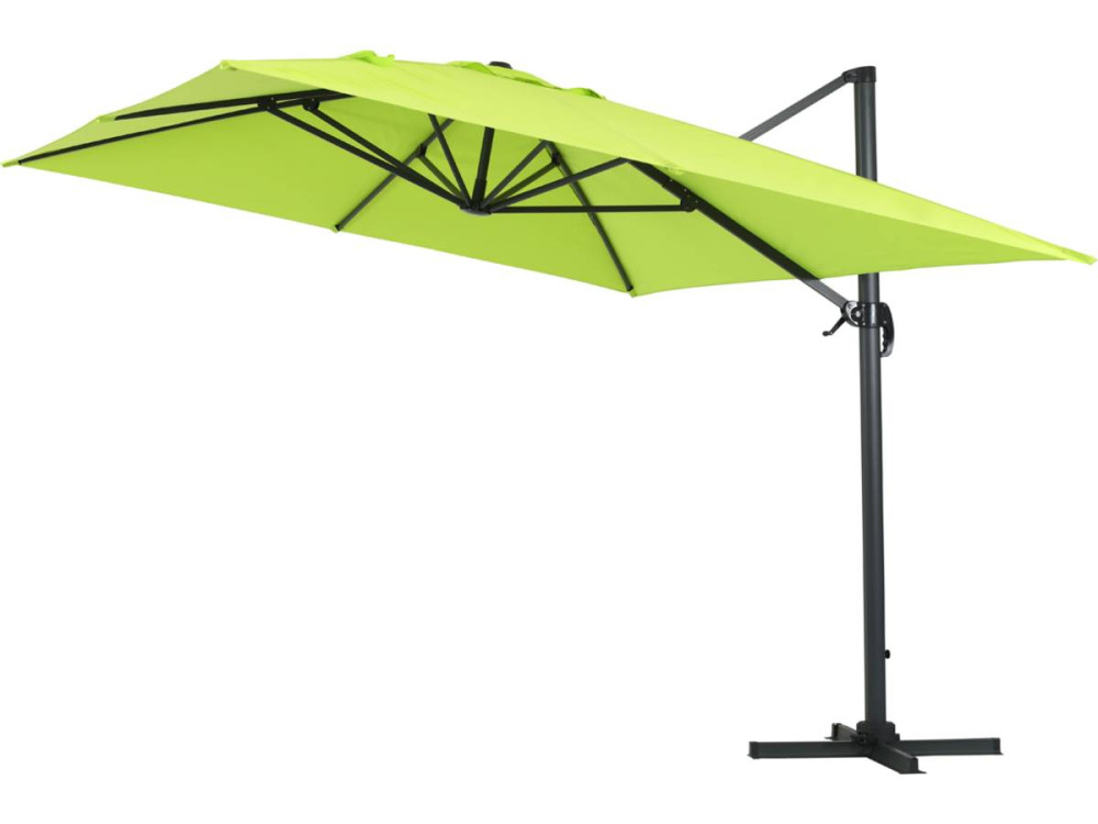 Parasol Lateral de jardín Alu Sun 4” – Rectangular – 3 x 4 m – Verde + funda protectora