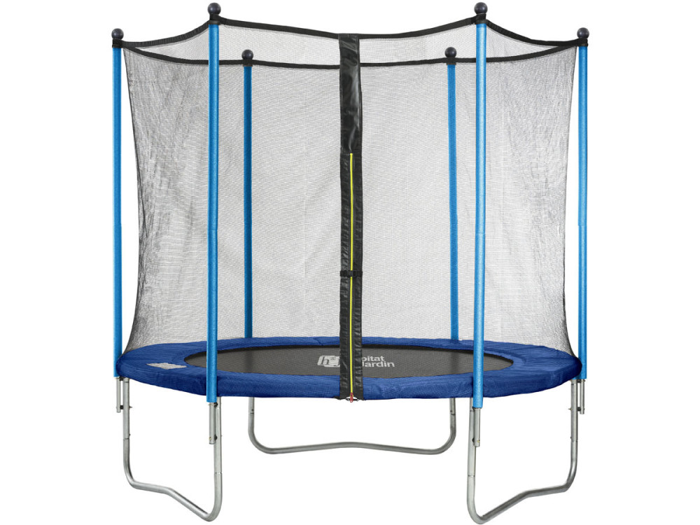 Trampolin / cama elástica  " Happy " -  Ø 3.05 m - con malla + escalera + covertura+ kit de anclaje