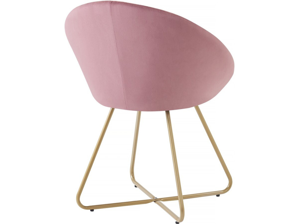 Juego de 2 sillas de comedor de terciopelo "Rosalie" - Rosa