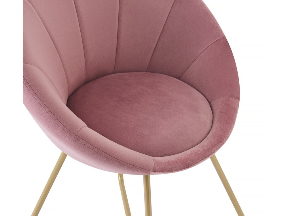 Juego de 2 sillas de comedor de terciopelo "Rosalie" - Rosa