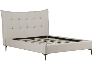 Cama doble de tejido capitoné «Aspen» 180 x 200 cm - Beige