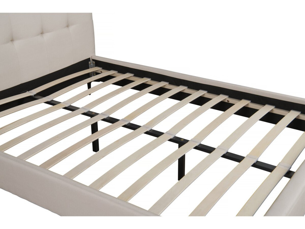 Cama doble de tejido capitoné «Aspen» 180 x 200 cm - Beige