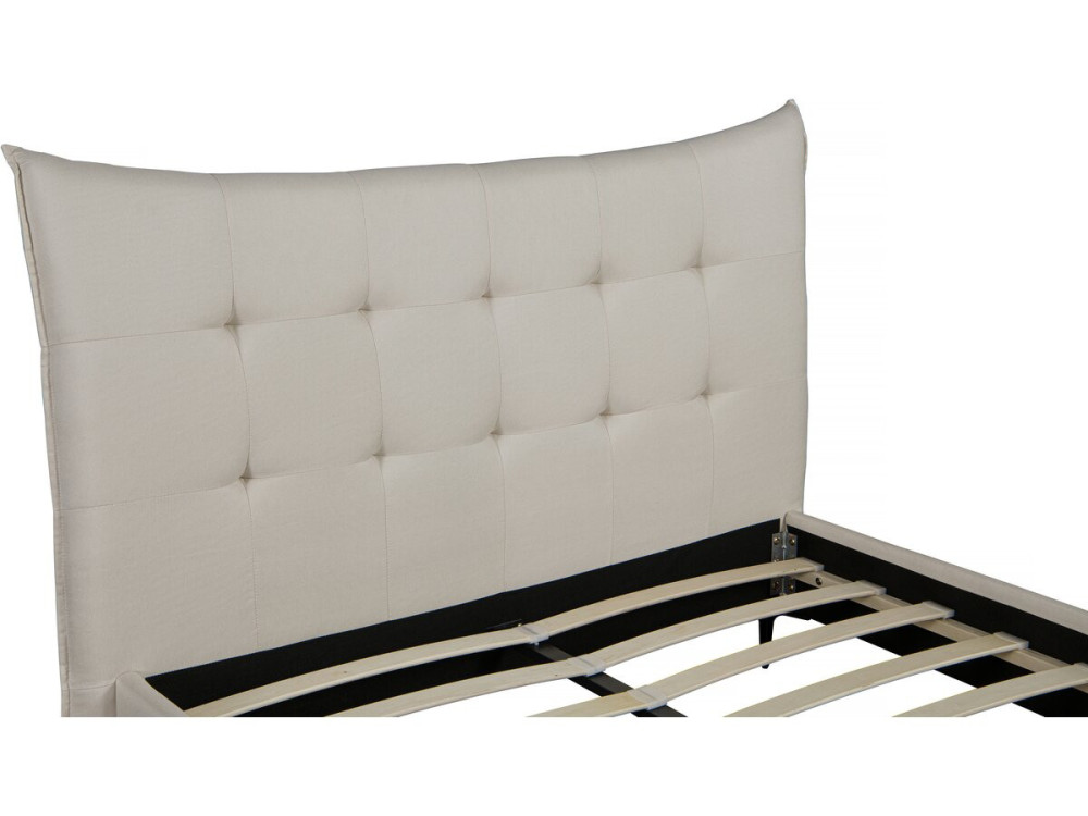 Cama doble de tejido capitoné «Aspen» 180 x 200 cm - Beige