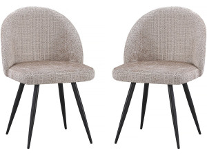 Juego de 2 sillas tapizadas "Samuel" - 53 x 51 x 82 cm - Beige