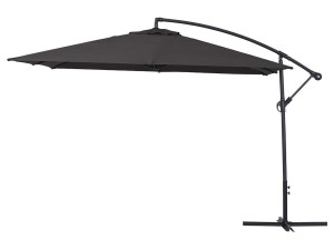 Parasol lateral de jardín Aluminio “Ilios 3” – Cuadrado – 3 x 3 m  -  Negro