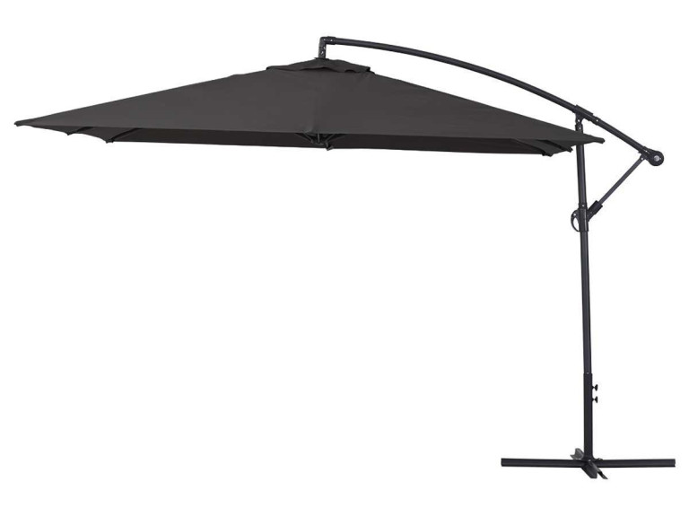 Parasol lateral de jardín Aluminio “Ilios 3” – Cuadrado – 3 x 3 m  -  Negro