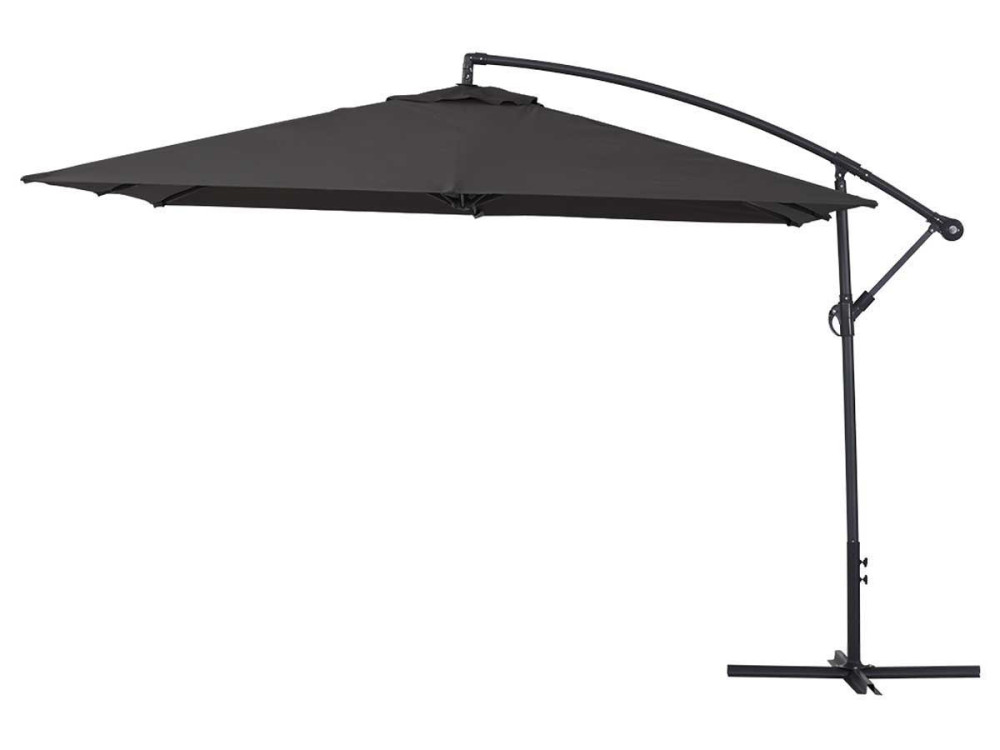 Parasol lateral de jardín Aluminio “Ilios 3” – Cuadrado – 3 x 3 m  -  Negro