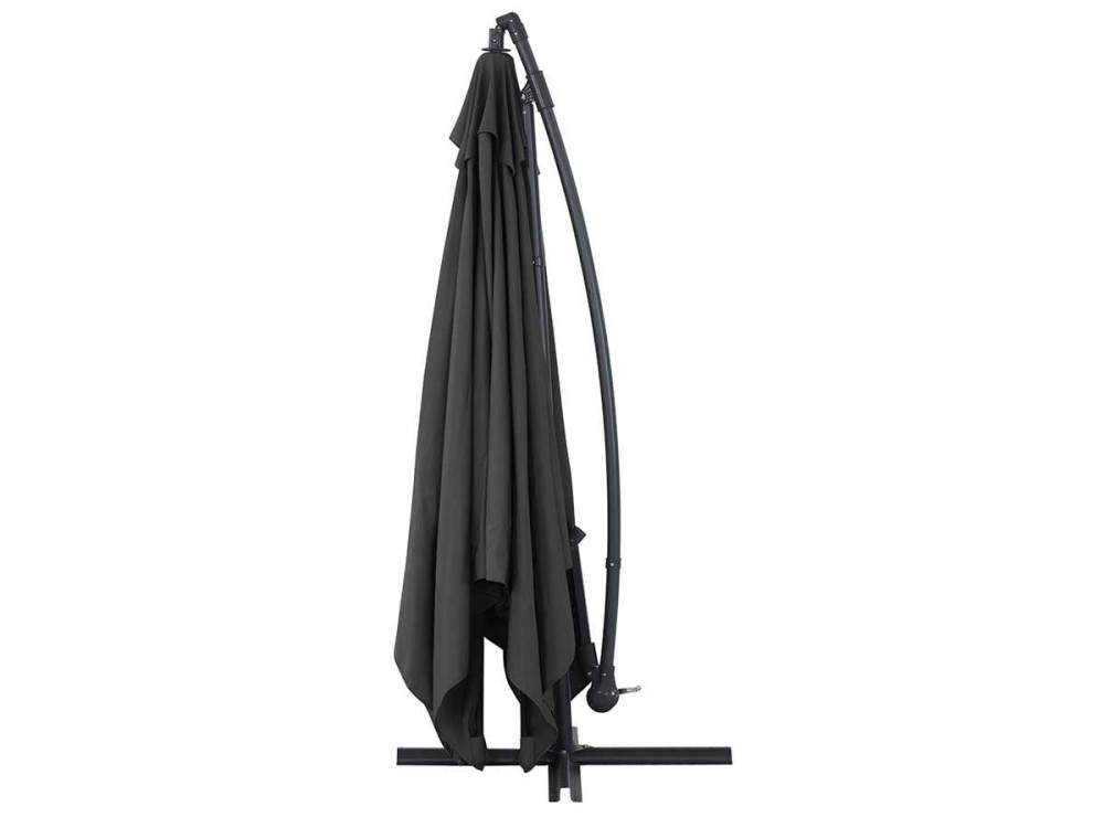 Parasol lateral de jardín Aluminio “Ilios 3” – Cuadrado – 3 x 3 m  -  Negro