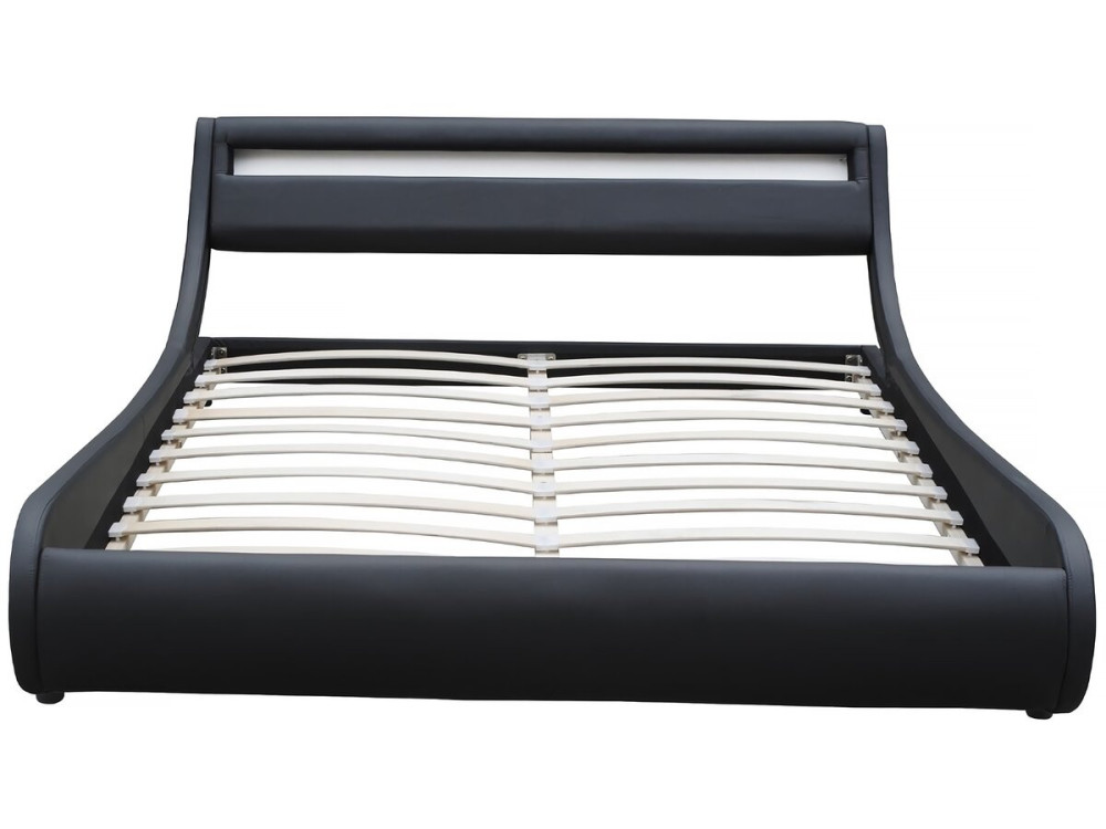 Cama LED "Natacha" - 140 x 190 cm - Negro