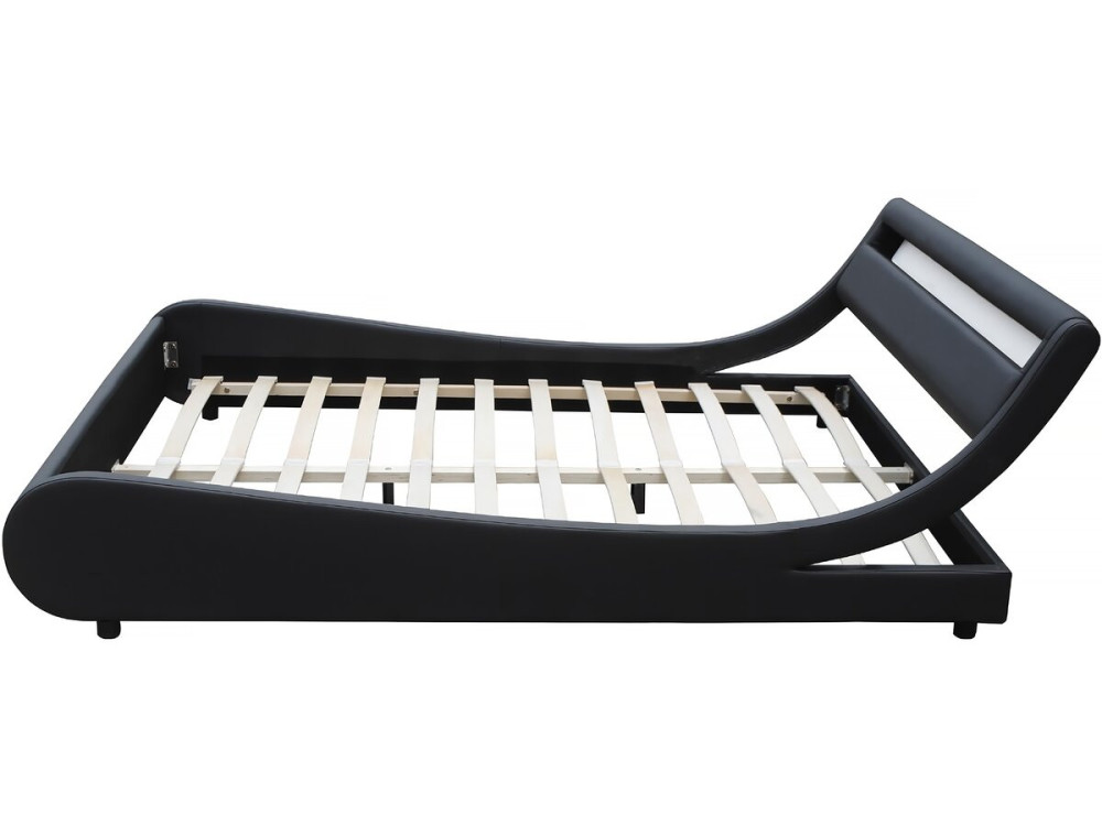 Cama LED "Natacha" - 140 x 190 cm - Negro