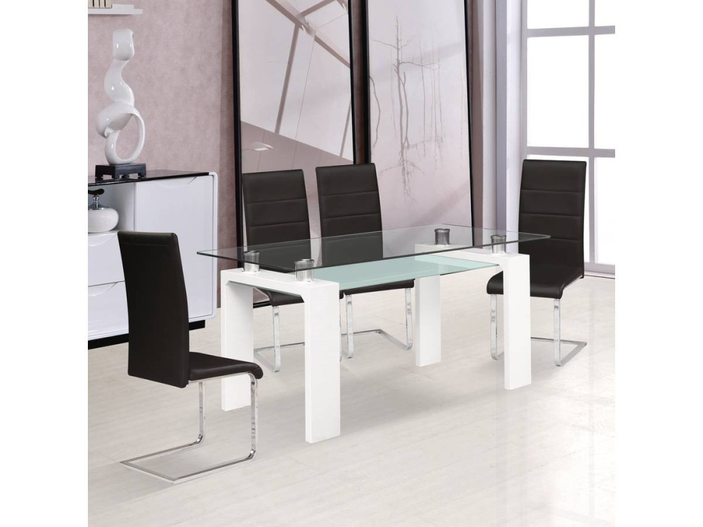 Mesa comedor "Eva" - 150x80x75cm - Blanco lacado