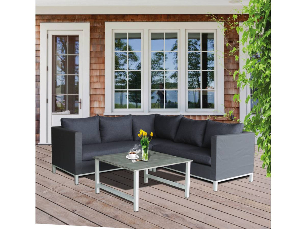 Salon de jardin en aluminio "Turin" - Phoenix - Gris