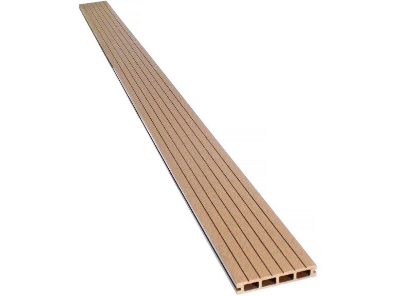 Lote de 3 lamas composite alveolar  para terraza - 2,4m - Superficie aprox. 1m2 - Marron