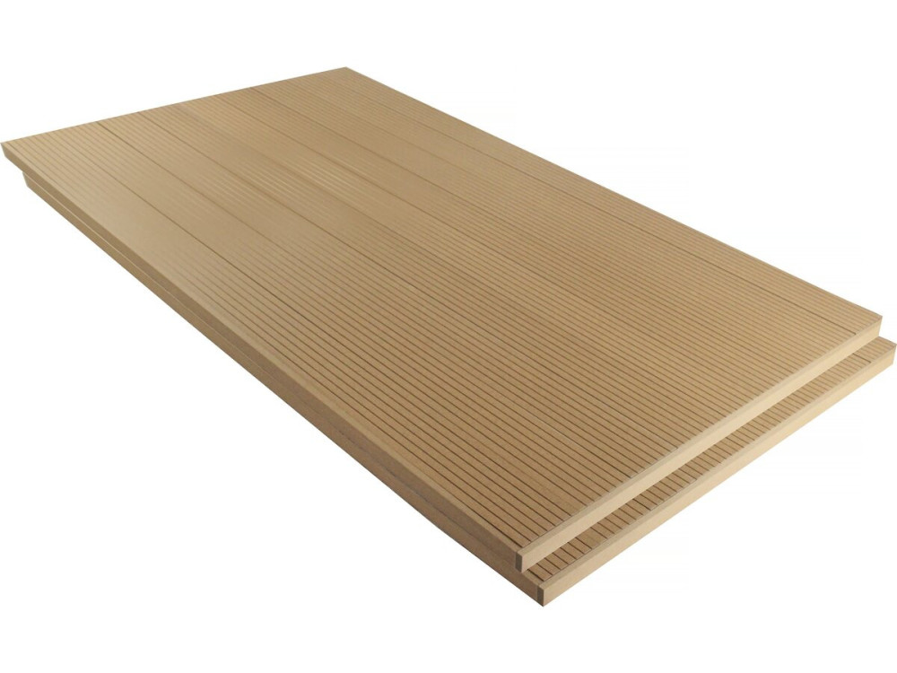 Lote de 3 lamas composite alveolar  para terraza - 2,4m - Superficie aprox. 1m2 - Marron