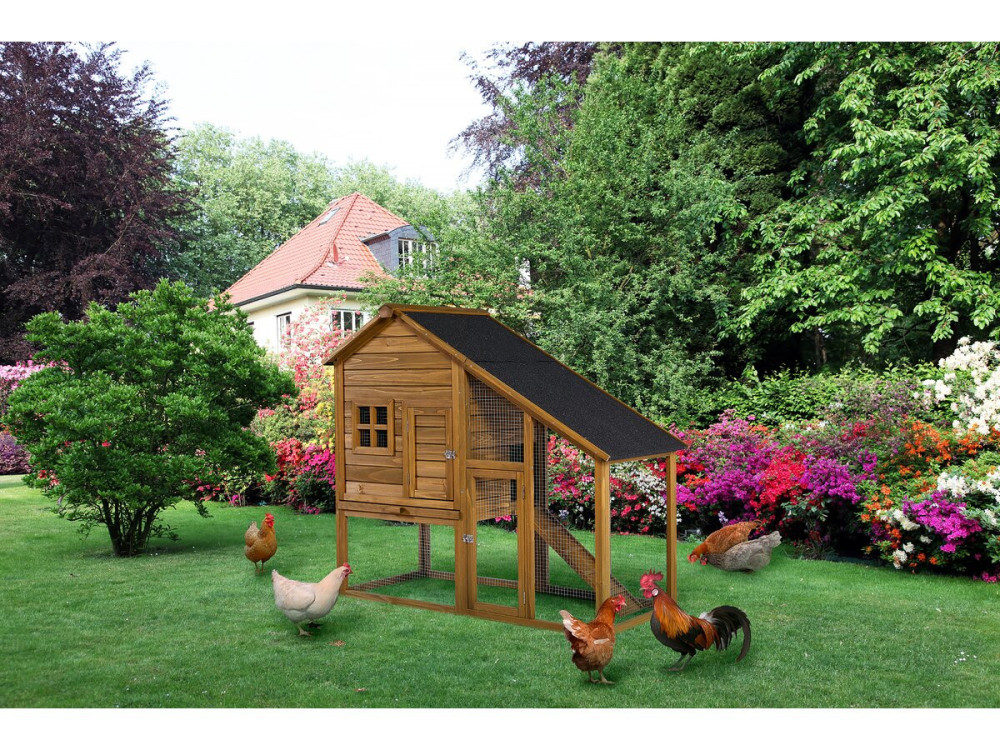 Gallinero de madera "Lily" con caja nido - Marrón