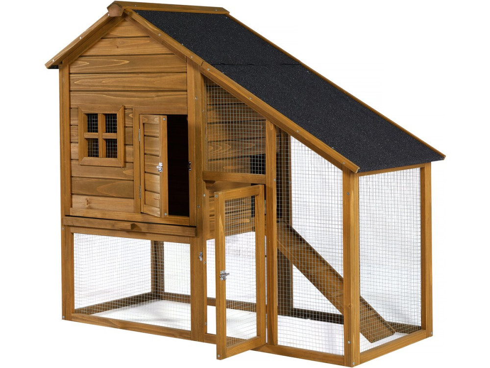 Gallinero de madera "Lily" con caja nido - Marrón