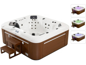 Spa LED "Bora-Bora" - 230 x 210 x 90 cm- 6 plazas - Tanque blanco - Sistema Balboa - Bluetooth integrado