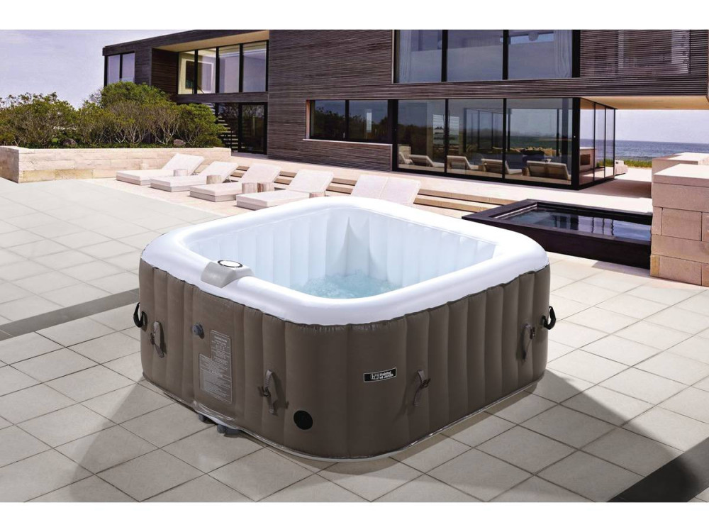 Spa hinchable - "Monac" en PVC - 4 personas - topo/ crema