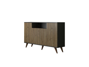 Aparador Madera 140x35x91 cm Negro Pino Atlántico | HyJ