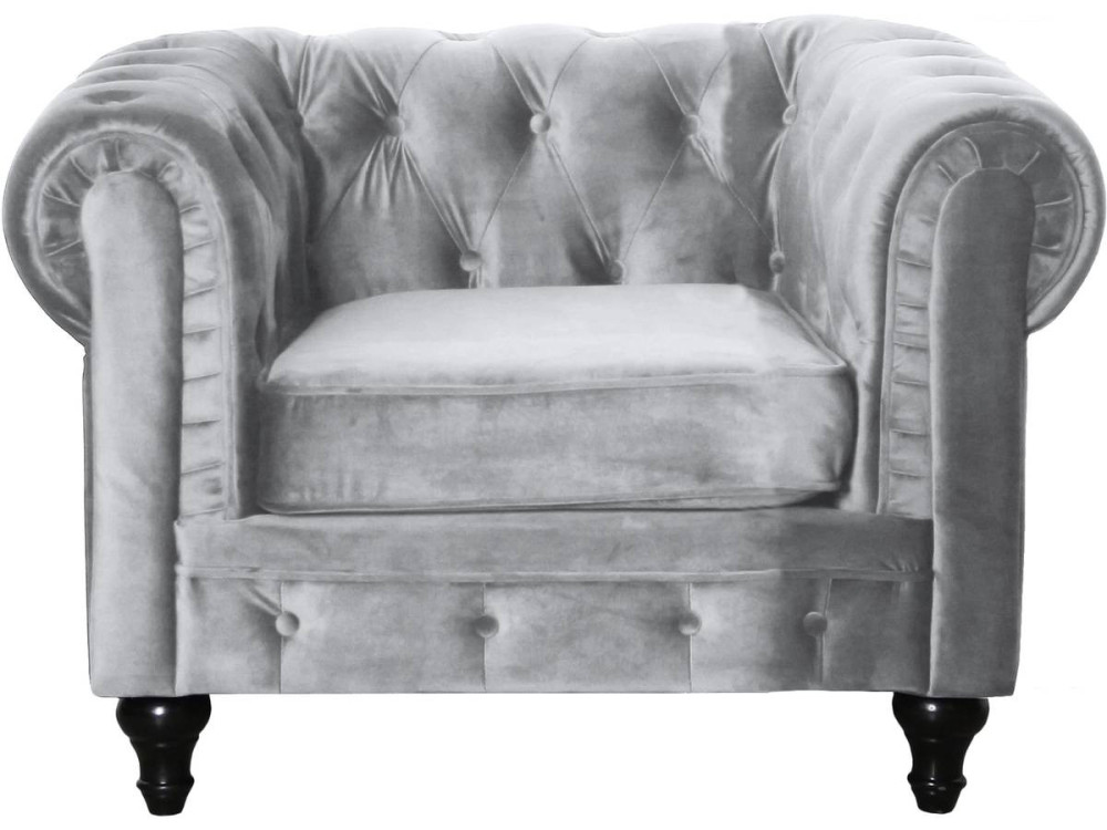 Sillón Chesterfield "Aliza"  - Gris