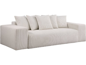 Sofá fijo 3 plazas pana "Rivoli" - Beige