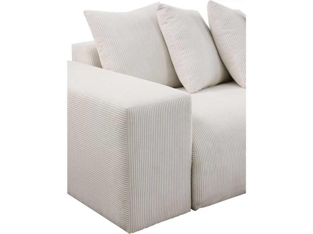 Sofá fijo 3 plazas pana "Rivoli" - Beige