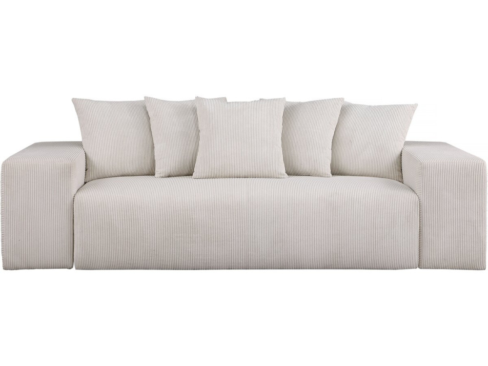 Sofá fijo 3 plazas pana "Rivoli" - Beige