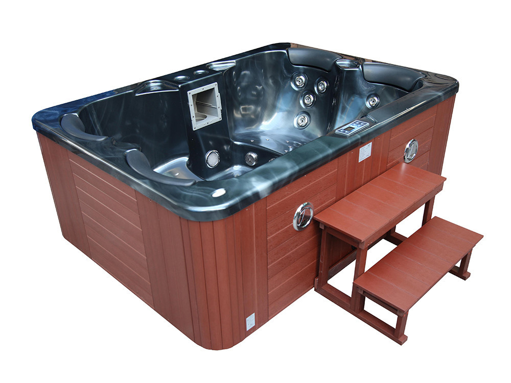 Spa "Fidji" 4 plazas - Bañera gris - Sistema Balboa + estación Iphone integrada - 210x152x81 cm