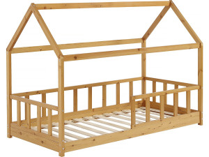 Cama infantil de madera "Mila" - 90 x 190 cm - Marrón