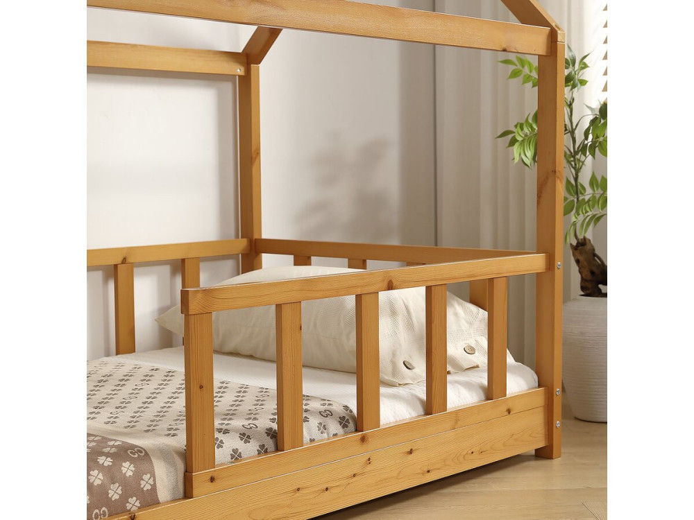 Cama infantil de madera "Mila" - 90 x 190 cm - Marrón