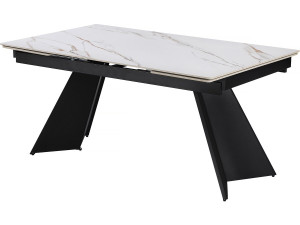 Mesa de comedor extensible de cerámica para 6 a 10 personas "Equinoxe" - Oro blanco veteado