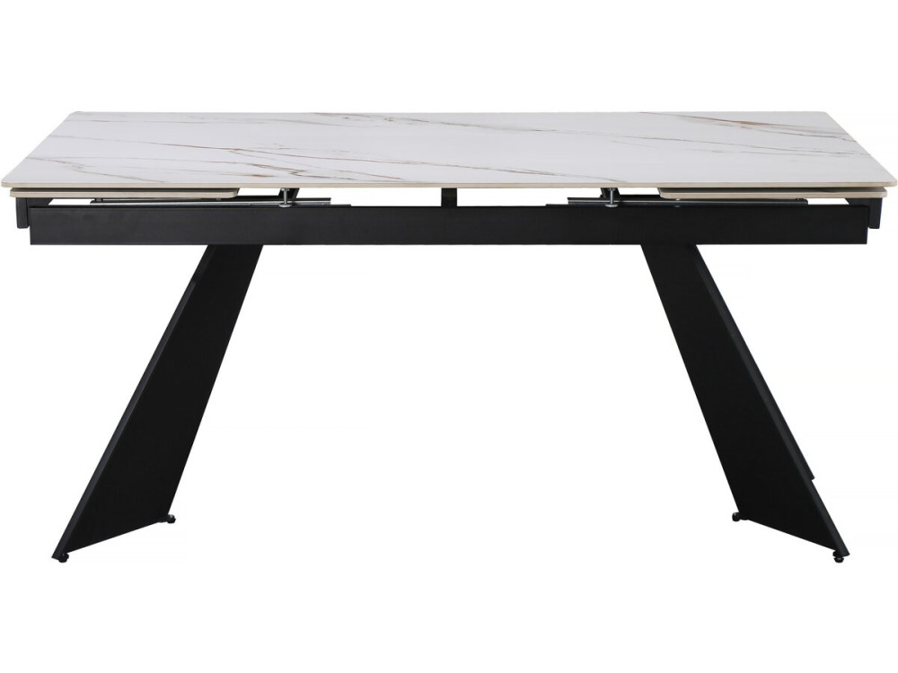 Mesa de comedor extensible de cerámica para 6 a 10 personas "Equinoxe" - Oro blanco veteado