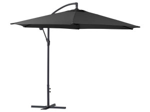 Parasol de jardín exéntrico en aluminio ILIOS - Circular - Ø 3 m - Negro