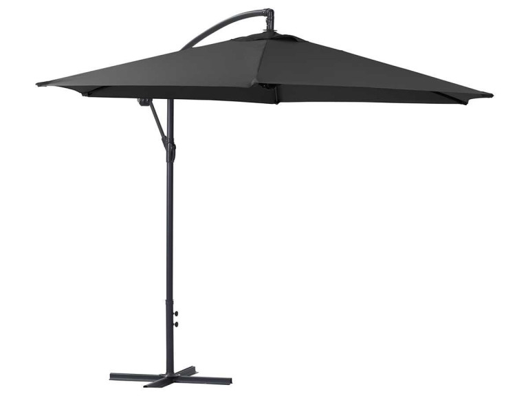 Parasol de jardín exéntrico en aluminio ILIOS - Circular - Ø 3 m - Negro