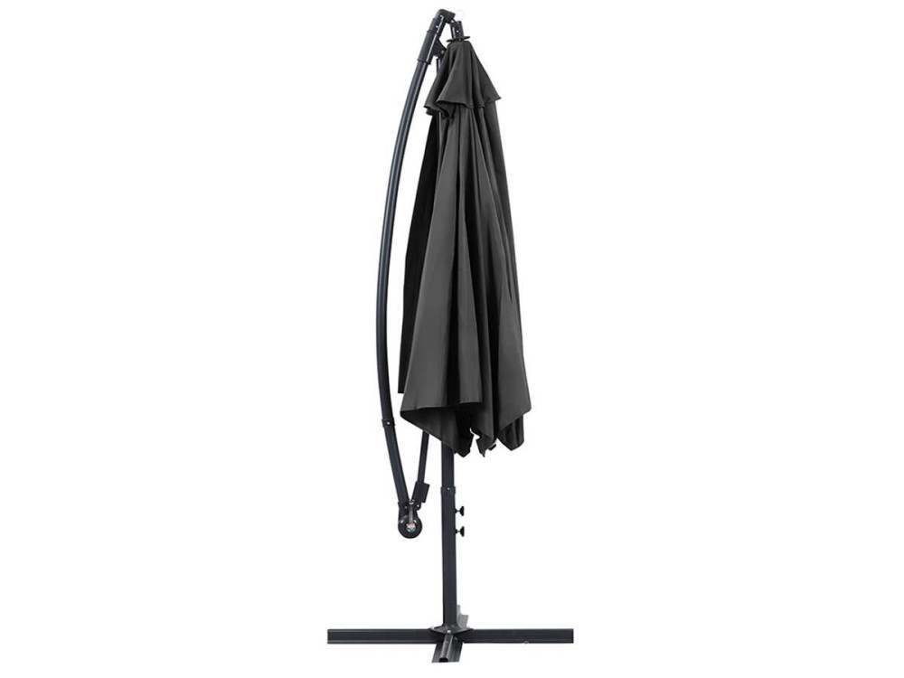 Parasol de jardín exéntrico en aluminio ILIOS - Circular - Ø 3 m - Negro