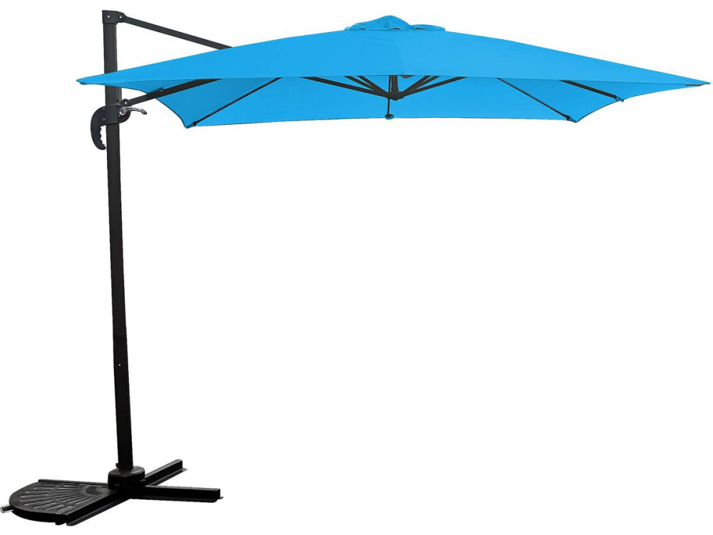 Sombrilla de jardin deportada "Soleil" - Cuadrada - 2.5 x 2.5 m - Azul
