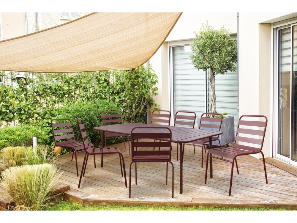 Conjunto de muebles de jardín metálicos "Bilbao" - 8 plazas - Terracota