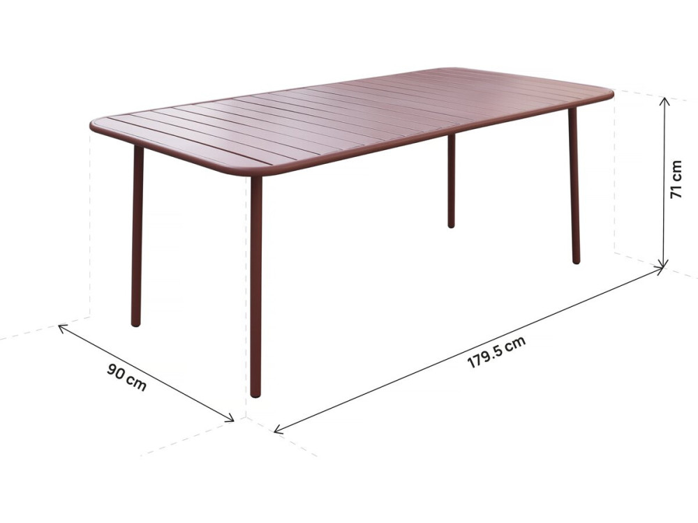 Conjunto de muebles de jardín metálicos "Bilbao" - 8 plazas - Terracota
