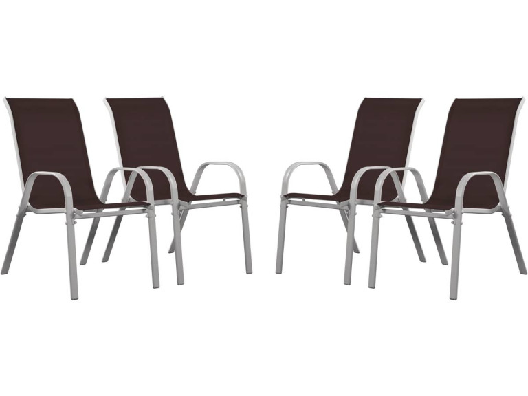 Juego de 4 sillas jardín Textileno "Cordoba" - Phoenix - Taupe