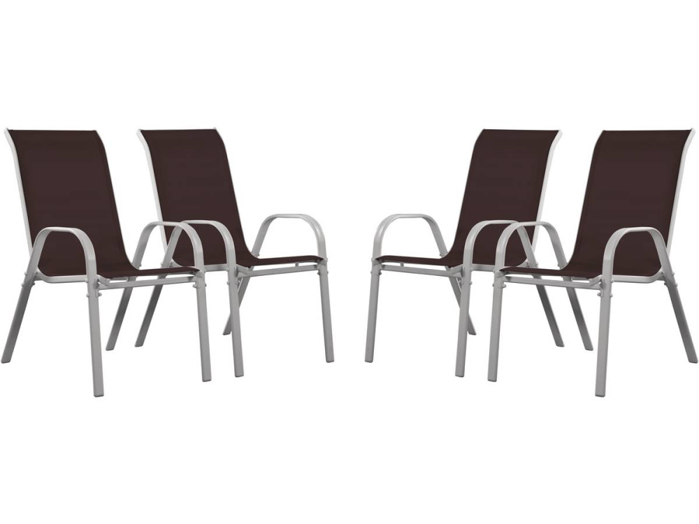 Juego de 4 sillas jardín Textileno "Cordoba" - Phoenix - Taupe