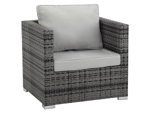 Sillón de jardín en resina trenzada Ibiza - Florida - Gris