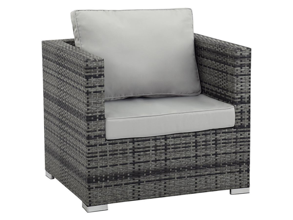 Sillón de jardín en resina trenzada Ibiza - Florida - Gris