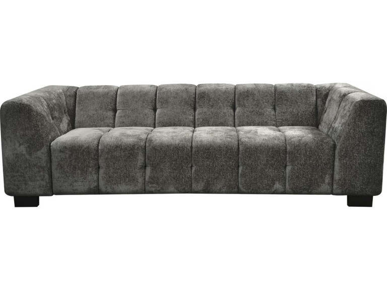 Sofá recto de diseño en tejido de chenilla 3 plazas "Foch" - Gris