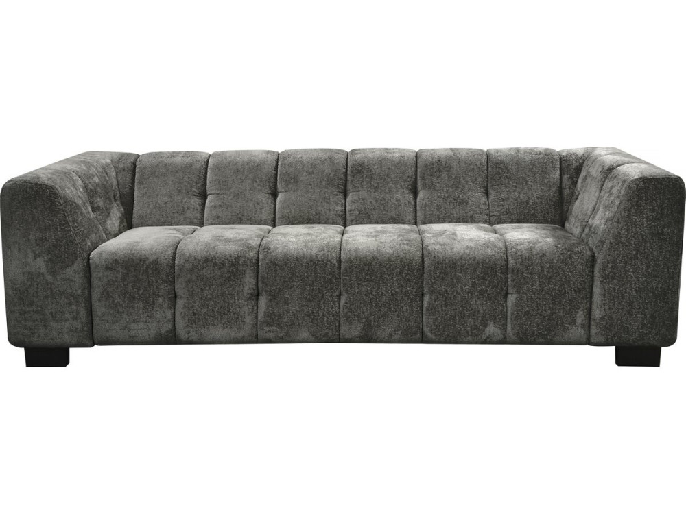 Sofá recto de diseño en tejido de chenilla 3 plazas "Foch" - Gris
