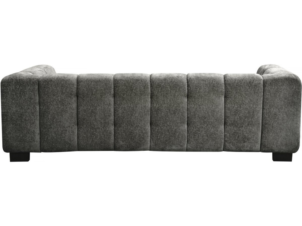 Sofá recto de diseño en tejido de chenilla 3 plazas "Foch" - Gris