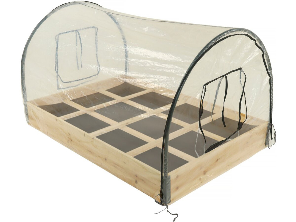 Huerto urbano de madera 116 x 81 x 67,5 cm «Muscari» - con funda de invernadero